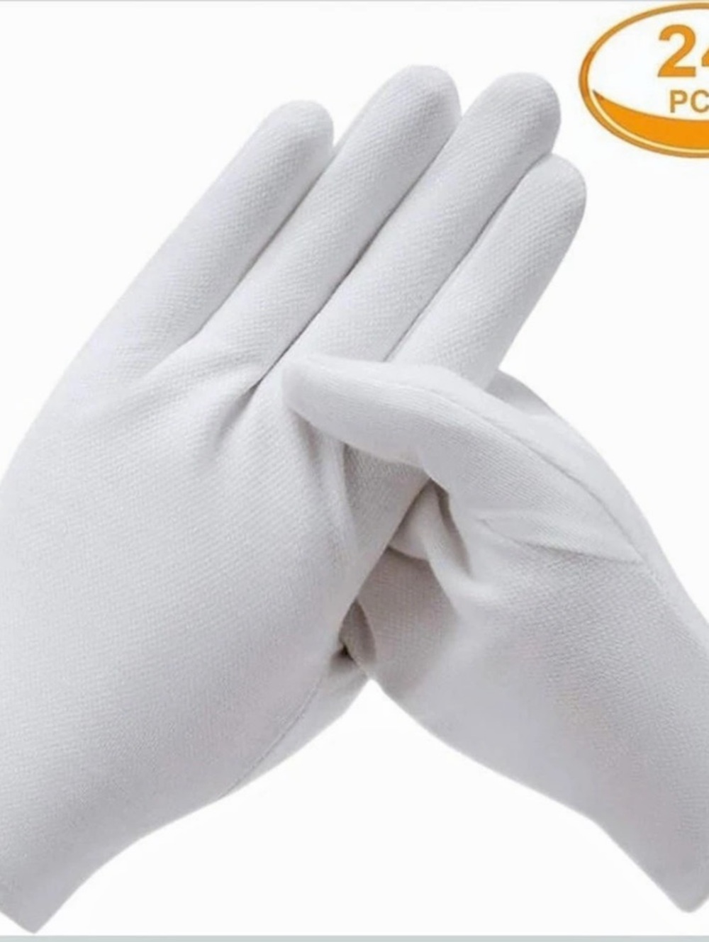 White Gloves, 12 Pairs, New in Package